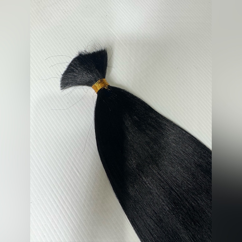 Zury Micro Yaki Perm 24” Bulk Hair Extensions 100% Human Hair, Jet Black  Hair - Picture 6 of 8